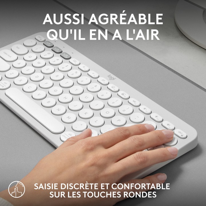 Logitech Pebble Keys 2 K380s (White) Claviers Logitech Maroc