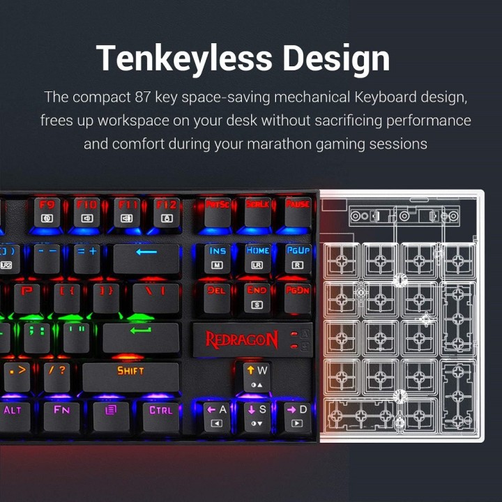 Redragon K552 TKL RGB (Outemu Red Switches) Claviers Redragon Maroc
