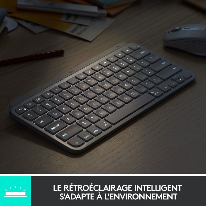 Logitech MX Keys Mini (Graphite) Claviers Logitech Maroc