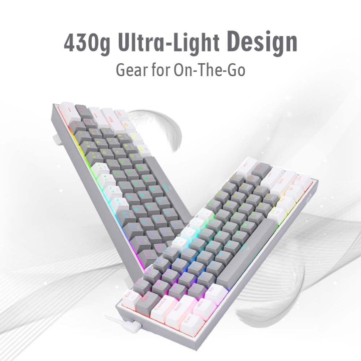 Redragon K616 Fizz PRO 60% Wireless RGB Red Switches (White/Gray) C...