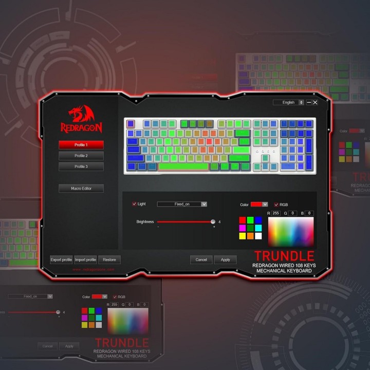 Redragon TRUNDLE K668 Wired RGB (Red Switches) Claviers Redragon Maroc