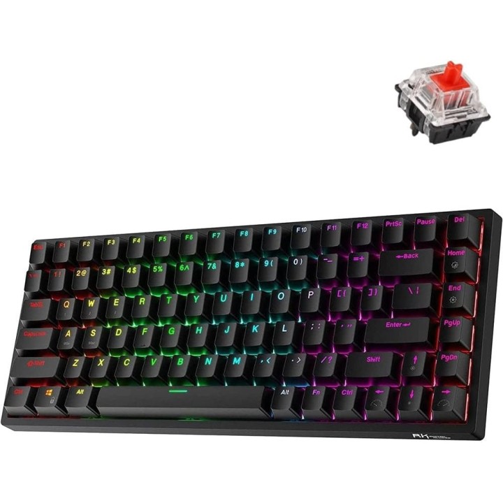 Royal Kludge RK84 RGB Red Switch (Black) Claviers Royal Kludge Maroc