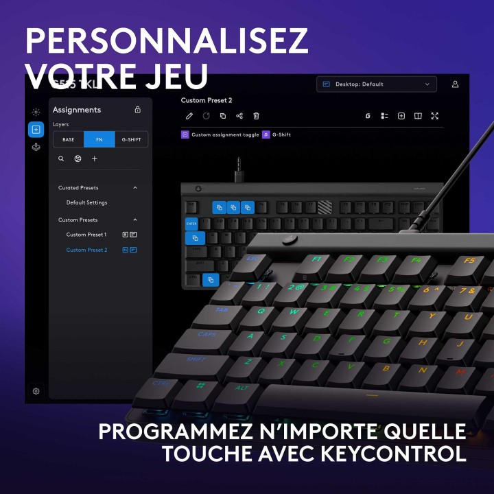 Logitech G G515 TKL Noir Claviers Logitech Maroc