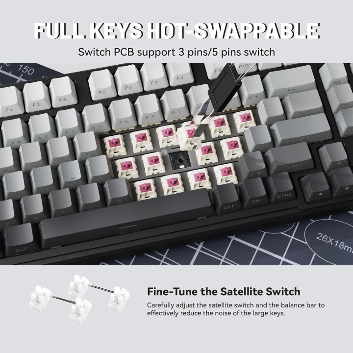 ATTACK SHARK X98 Moonlit Night (Strawberry Switch) Claviers ATTACK ...