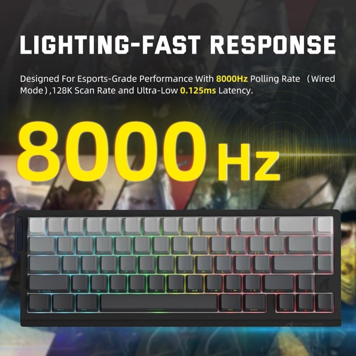 ATTACK SHARK X68 PRO HE Wireless Magnetic Switch (Moonlit Night) Cl...