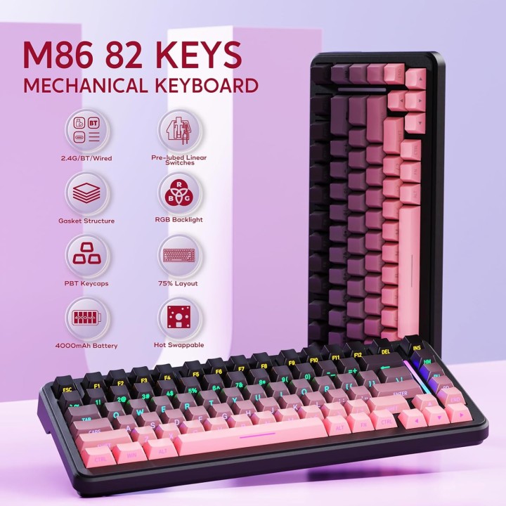 ATTACK SHARK M86 Blackberry (Blueberry Switch) Claviers ATTACK SHAR...