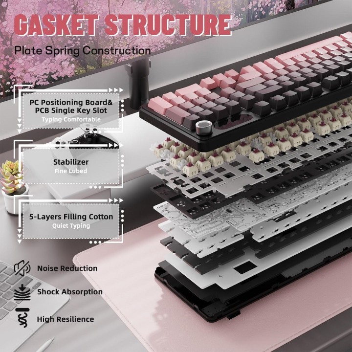 ATTACK SHARK X98 PRO Wireless Blueberry Switch (Blackberry) Clavier...