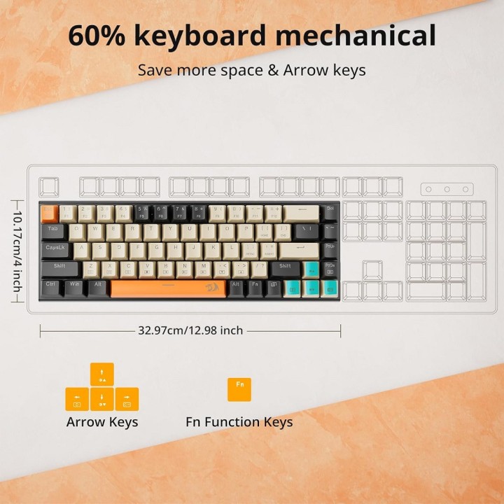 Redragon K633 60% Wired Mechanical Keyboard Claviers Redragon Maroc