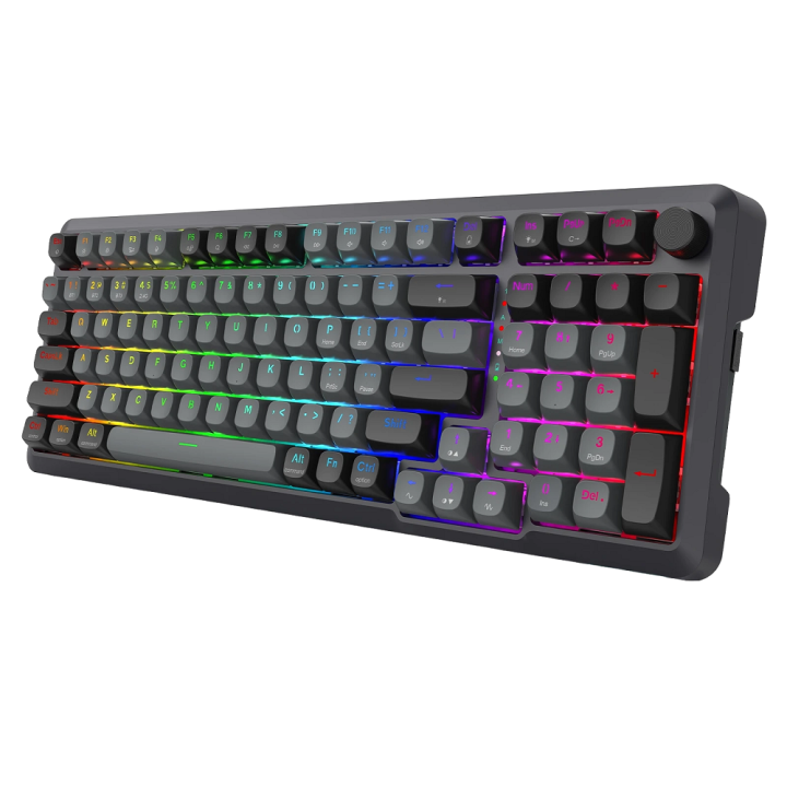 Redragon K688 Pro Wireless Mechanical Keyboard (Black/Gray) Clavier...