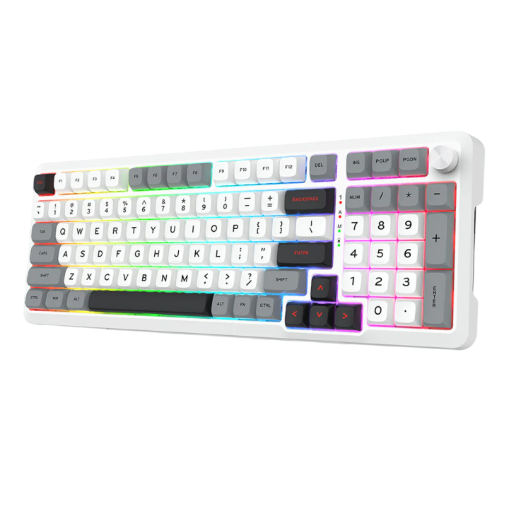 Redragon K688 Pro Wireless Mechanical Keyboard (White/Gray/Black) C...