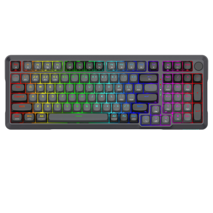 Redragon K688 Pro Wireless Mechanical Keyboard (Black/Gray) Clavier...