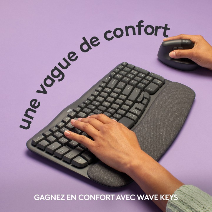 Logitech Wave Keys (Noir) Claviers Logitech Maroc