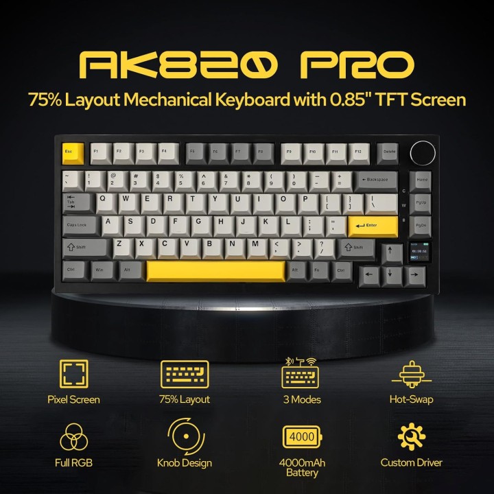 EPOMAKER Ajazz AK820 Pro Grey (Flying Fish Switch) Claviers EPOMAKE...