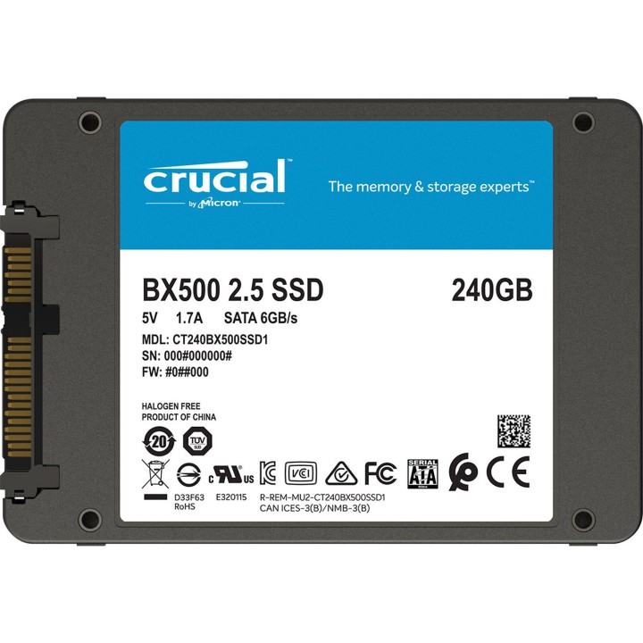 Crucial BX500 2.5" SSD 240GB Disques durs et SSD Crucial Maroc