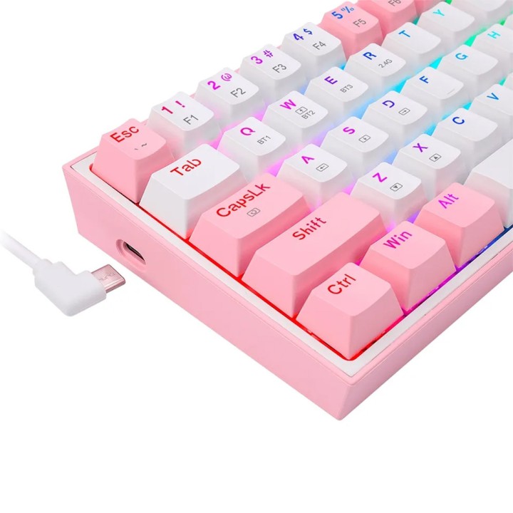 Redragon K616 Fizz PRO 60% Wireless RGB Red Switches (White/Pink) C...