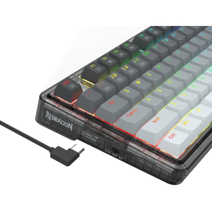 Redragon K673 PRO 75% Wireless RGB Red Switches (Gradient Gray) Cla...