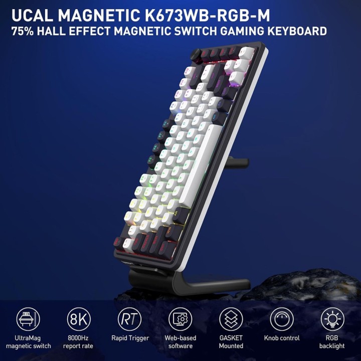 Redragon K673WB-RGB-M Wired RGB (UltraMag Magnetic Switches) Clavie...