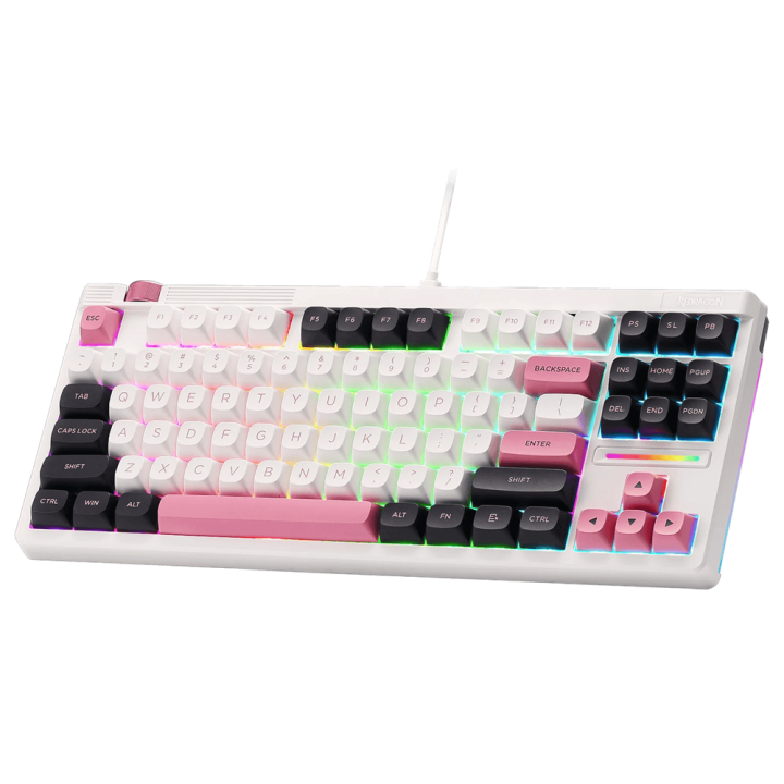 Redragon K729 OTIM Mechanical Keyboard (White/Black/Pink) Claviers ...