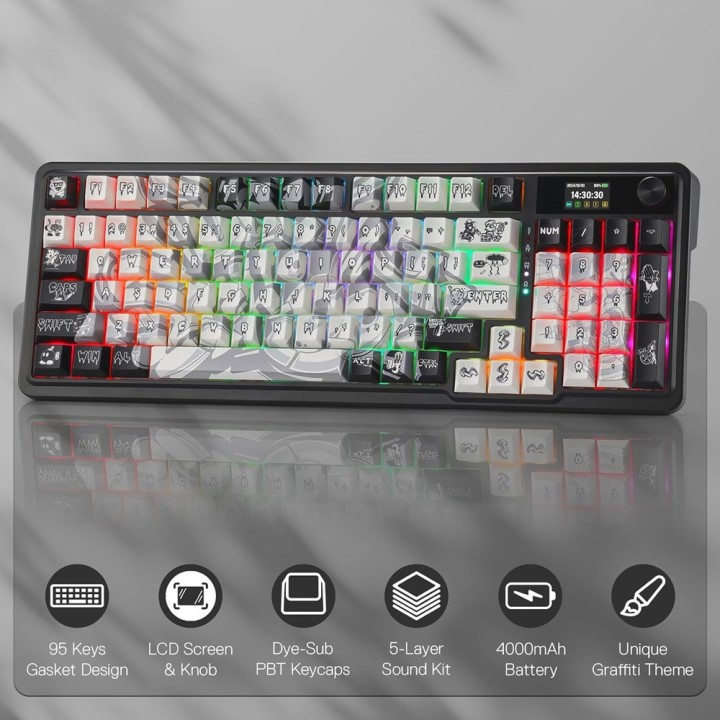 Redragon Galatin PRO K719 Wireless (Street Graffiti) Claviers Redra...
