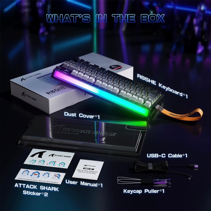 ATTACK SHARK R85 HE Rapid Trigger Magnetic Switch (Moonlit Night) C...