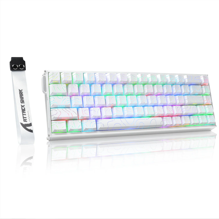 ATTACK SHARK X68MAX HE Magnetic Switch (White Contours) Claviers AT...