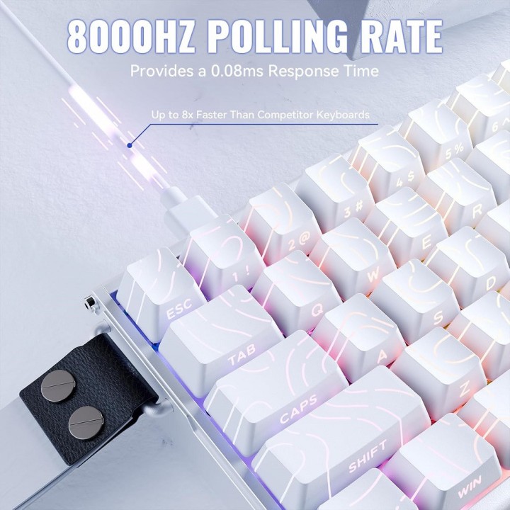 ATTACK SHARK X68MAX HE Magnetic Switch (White Contours) Claviers AT...