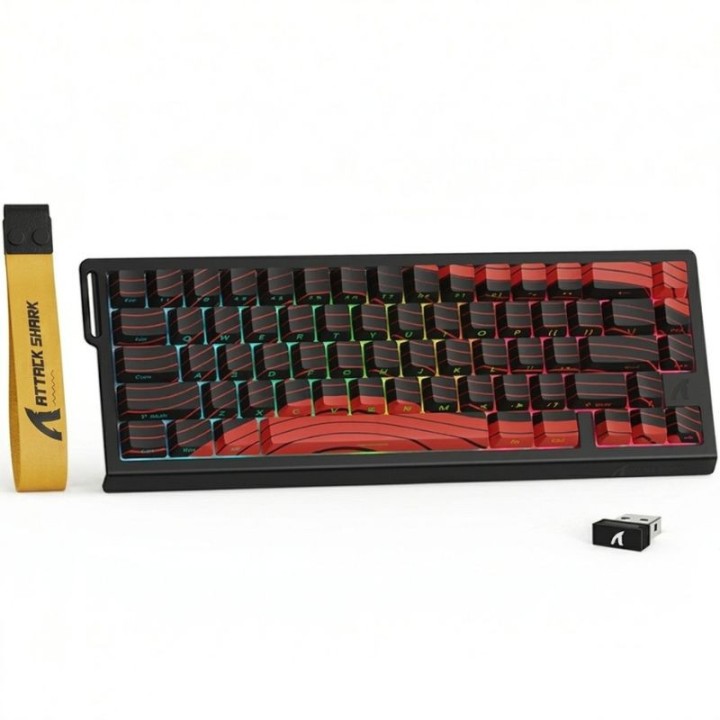 ATTACK SHARK X68 PRO HE Wireless Magnetic Switch (Red Contours) Cla...