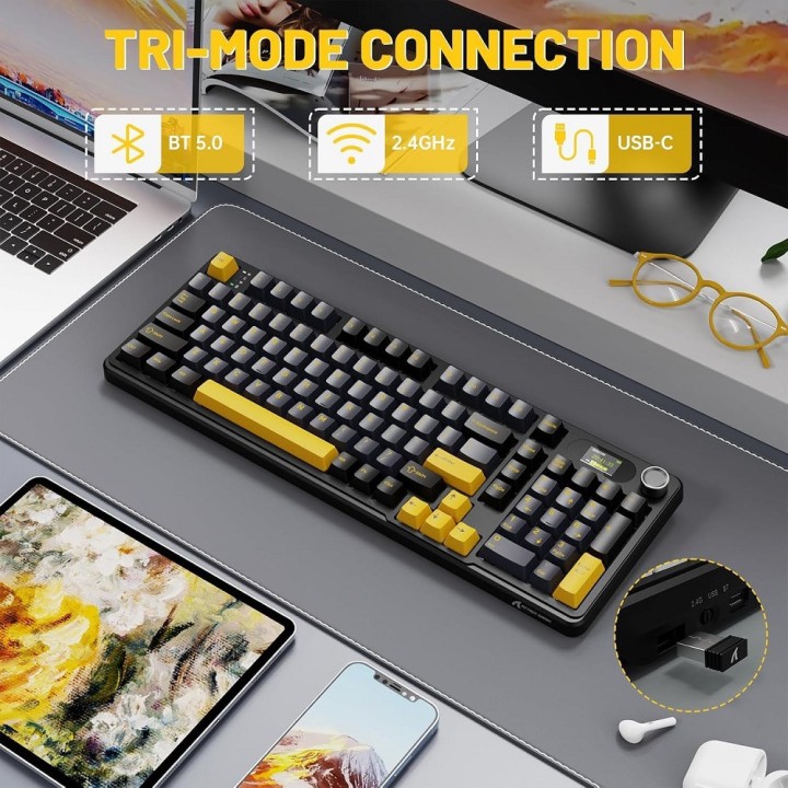 ATTACK SHARK X98 PRO Wireless Blueberry Switch (Star Black) Clavier...