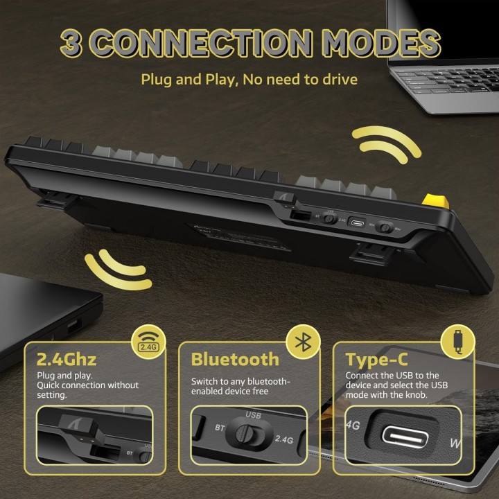 ATTACK SHARK X87 Strawberry Switch (Star Black) Claviers ATTACK SHA...