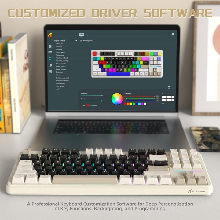 ATTACK SHARK X87 Strawberry Switch (Cheese White) Claviers ATTACK S...