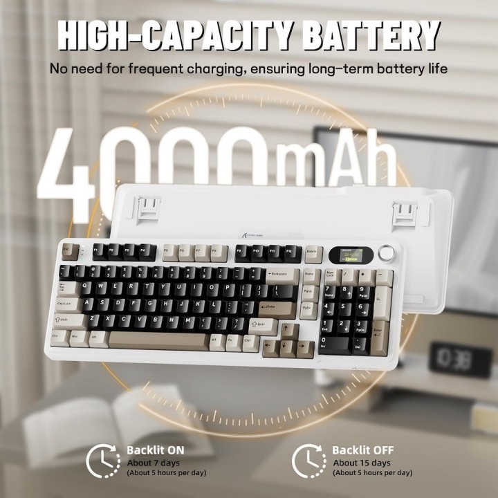 ATTACK SHARK X98 PRO Wireless Blueberry Switch (Cheese White) Clavi...