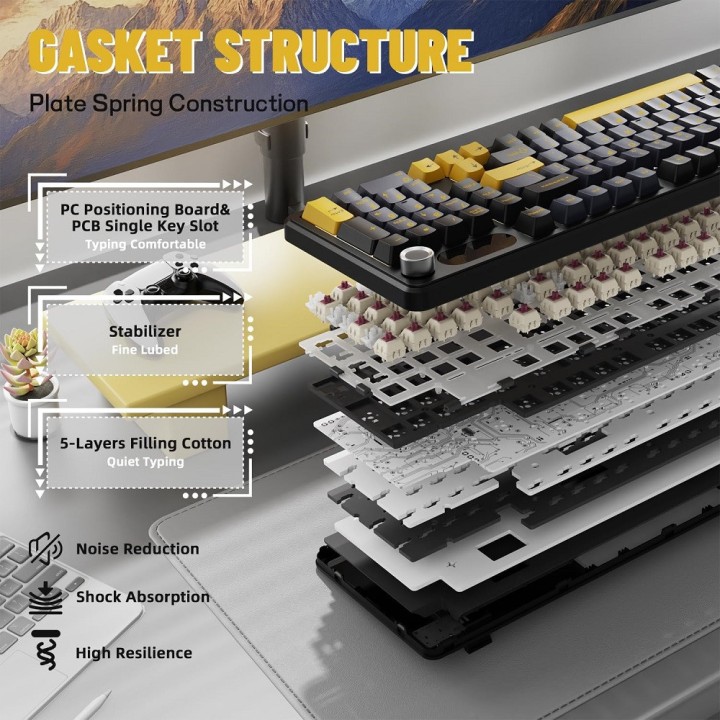 ATTACK SHARK X98 PRO Wireless Blueberry Switch (Star Black) Clavier...