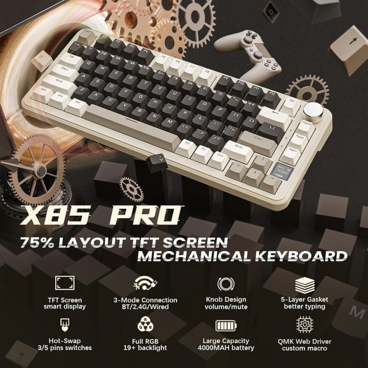 ATTACK SHARK X85 PRO Strawberry Switch (Cheese White) Claviers ATTA...