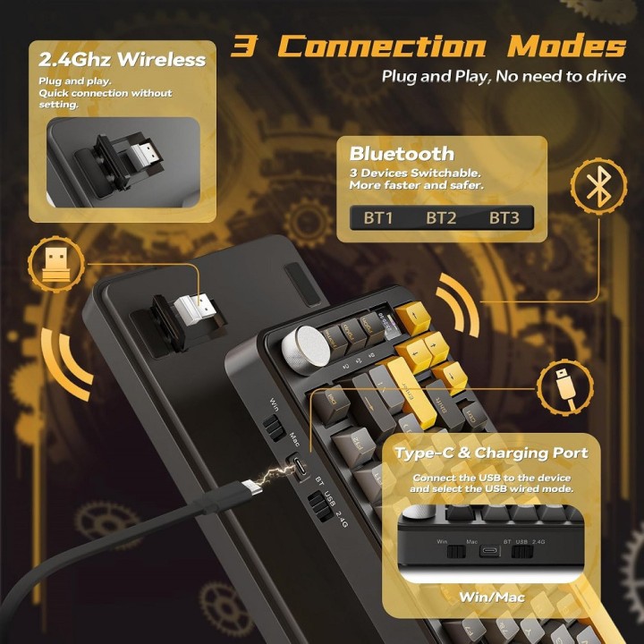 ATTACK SHARK X85 PRO Strawberry Switch (Starry Black) Claviers ATTA...