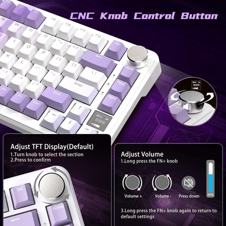 ATTACK SHARK X85 PRO Strawberry Switch (Lavender) Claviers ATTACK S...