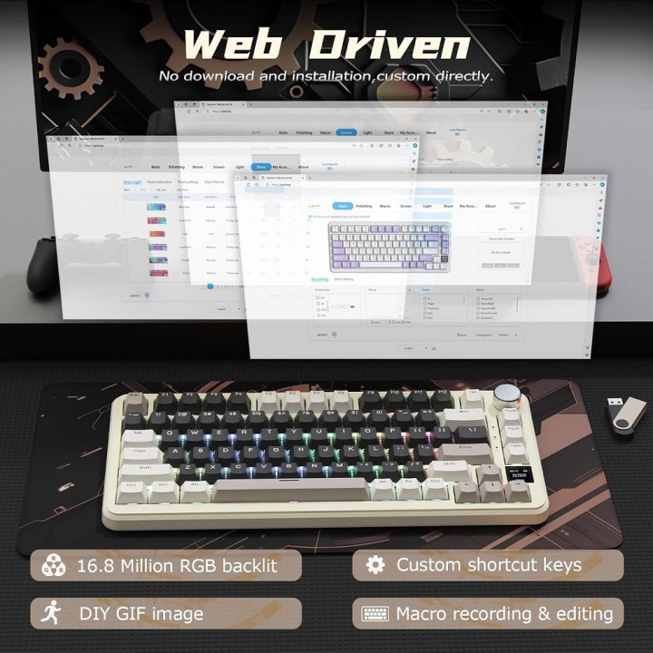 ATTACK SHARK X85 PRO Strawberry Switch (Cheese White) Claviers ATTA...