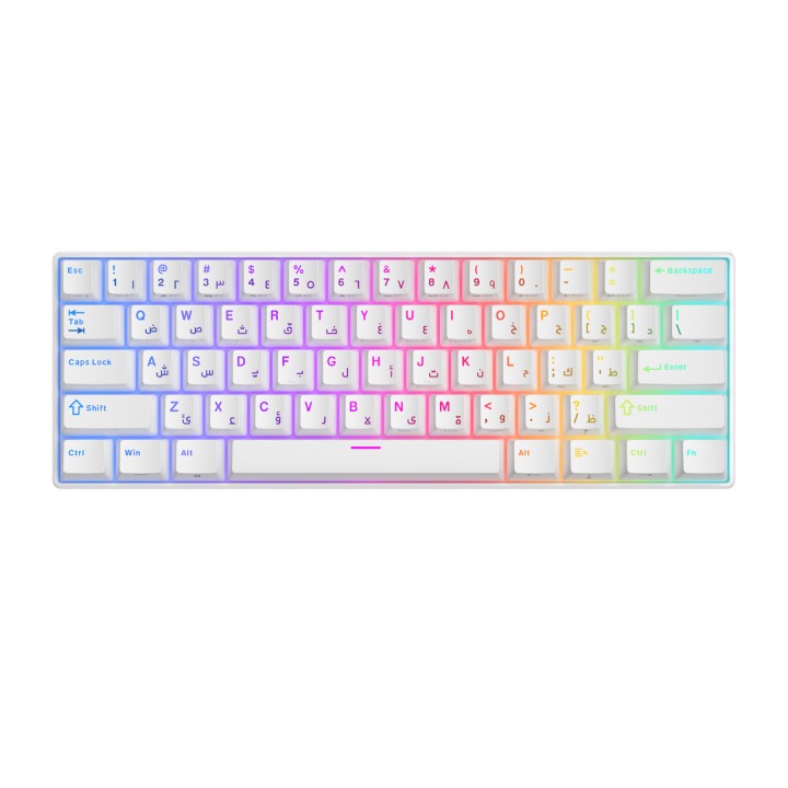 Royal Kludge RK61 White - Blue Switch (US Qwerty) Claviers Royal Kl...