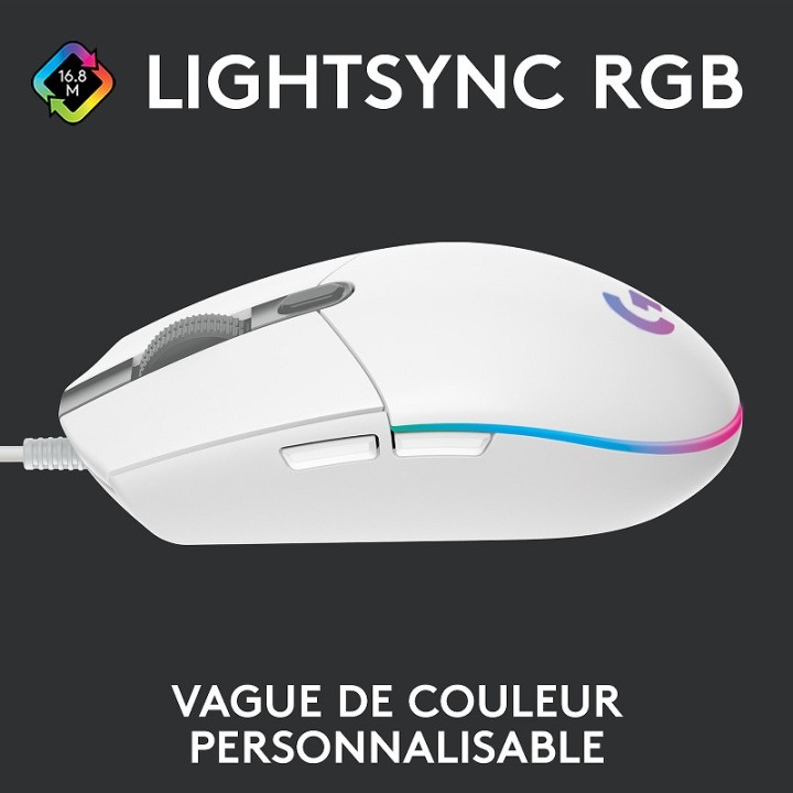 Logitech G G203 LightSync (Blanc) Souris Logitech Maroc