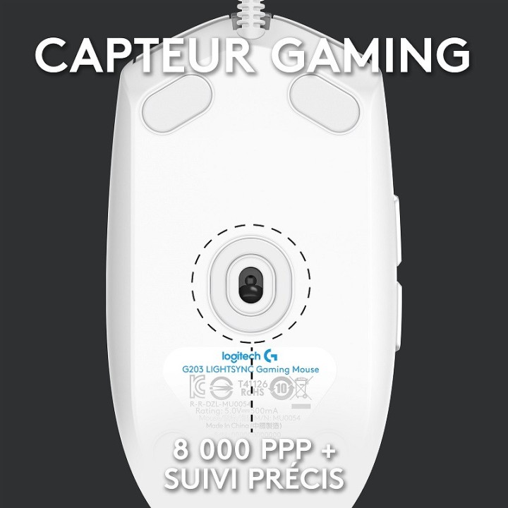 Logitech G G203 LightSync (Blanc) Souris Logitech Maroc