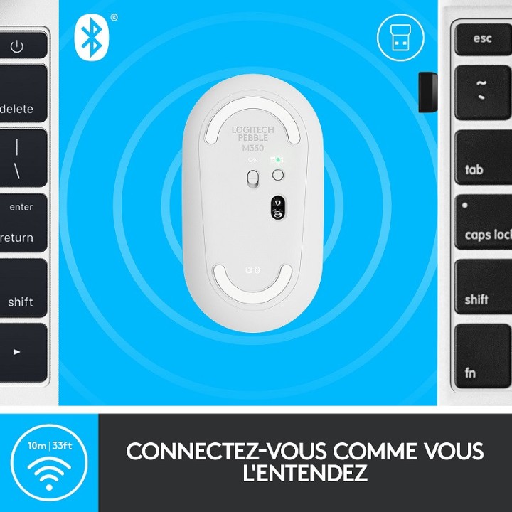 Logitech Pebble M350 (Blanc) Souris Logitech Maroc