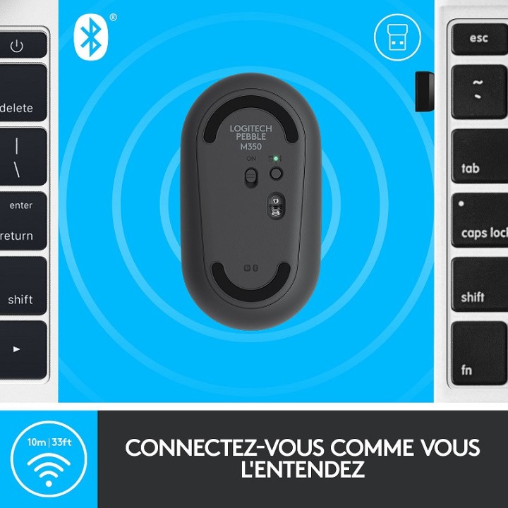 Logitech Pebble M350 (Graphite) Souris Logitech Maroc