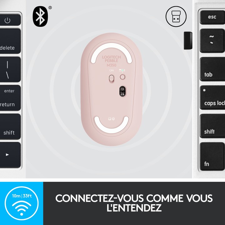 Logitech Pebble M350 (Rose) Souris Logitech Maroc