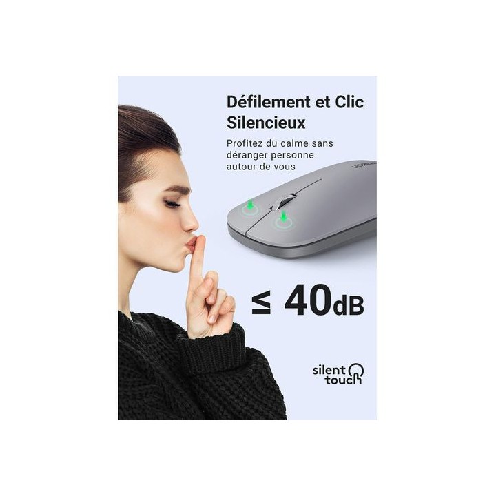 Ugreen Souris sans fil 2,4Ghz/10M GRIS Clair (90373) Souris UGREEN ...