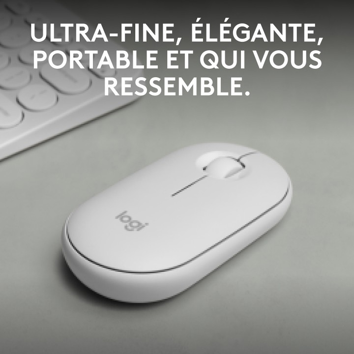 Logitech Pebble 2 M350s (Tonal White) Souris Logitech Maroc