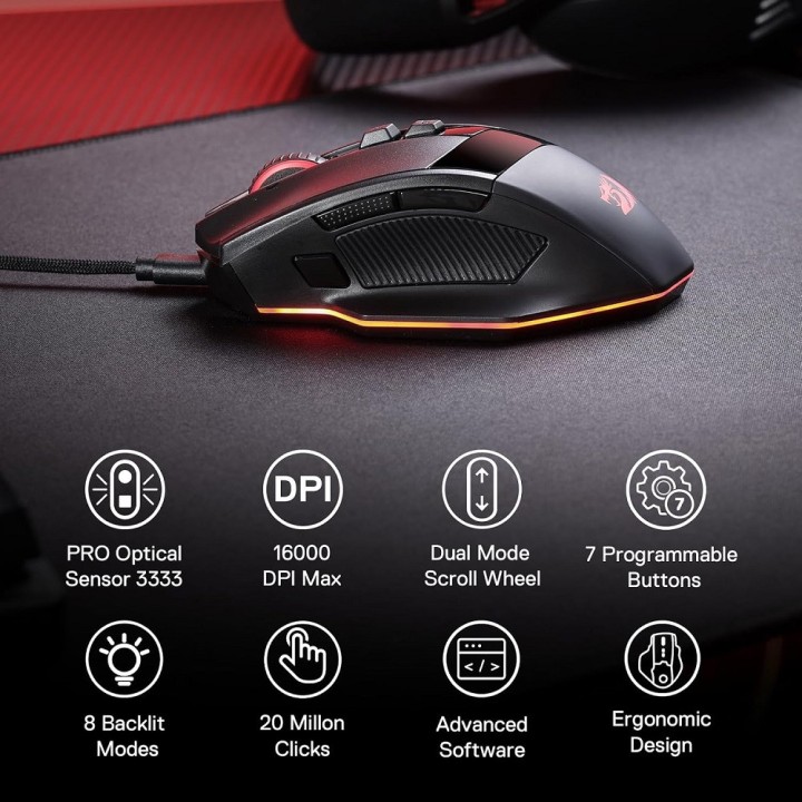 Redragon M813 Wired RGB Souris Redragon Maroc
