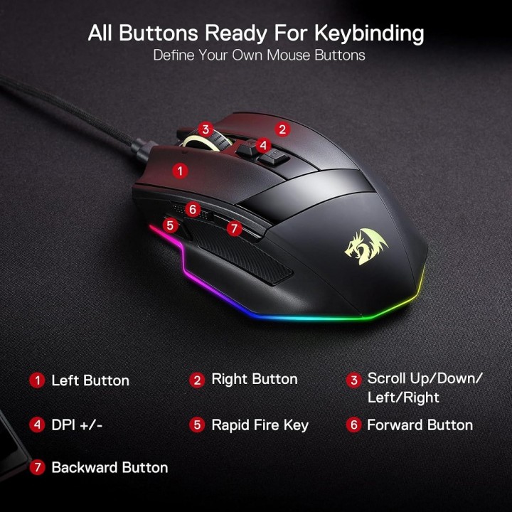 Redragon M813 Wired RGB Souris Redragon Maroc