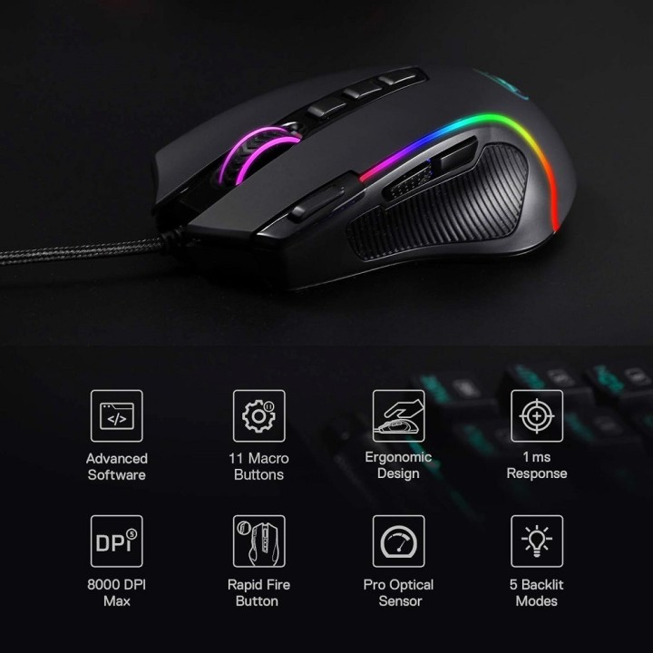 Redragon M612 Predator RGB Souris Redragon Maroc