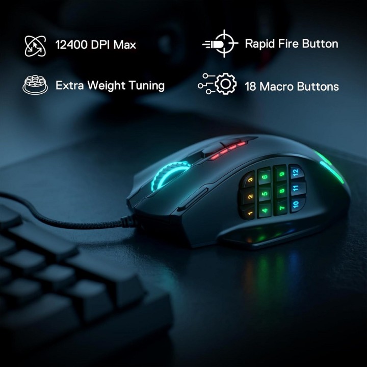 Redragon M908 Impact RGB MMO Souris Redragon Maroc