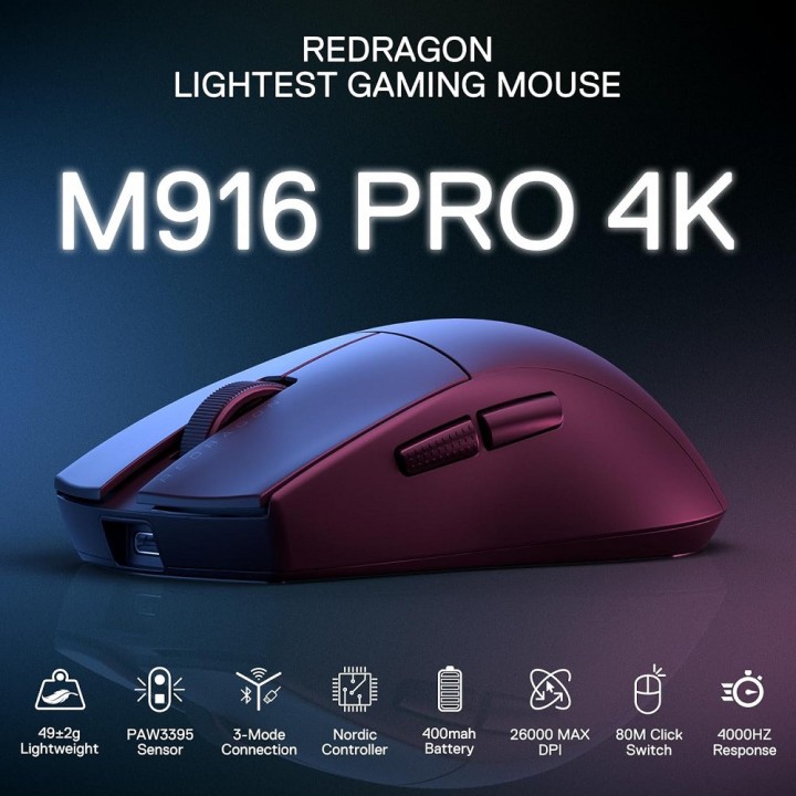 Redragon M916 PRO 4K Wireless Souris Redragon Maroc